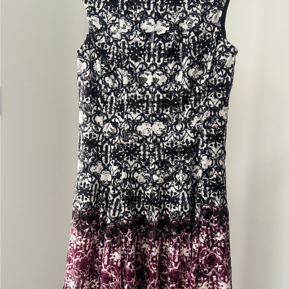 Roz & Ali Black and White Lace Dress